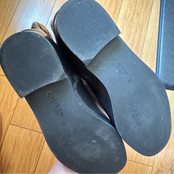 LAUREN RALPH LAUREN Baylee Black Leather Riding Boots Size 7 - Picture 10 of 11